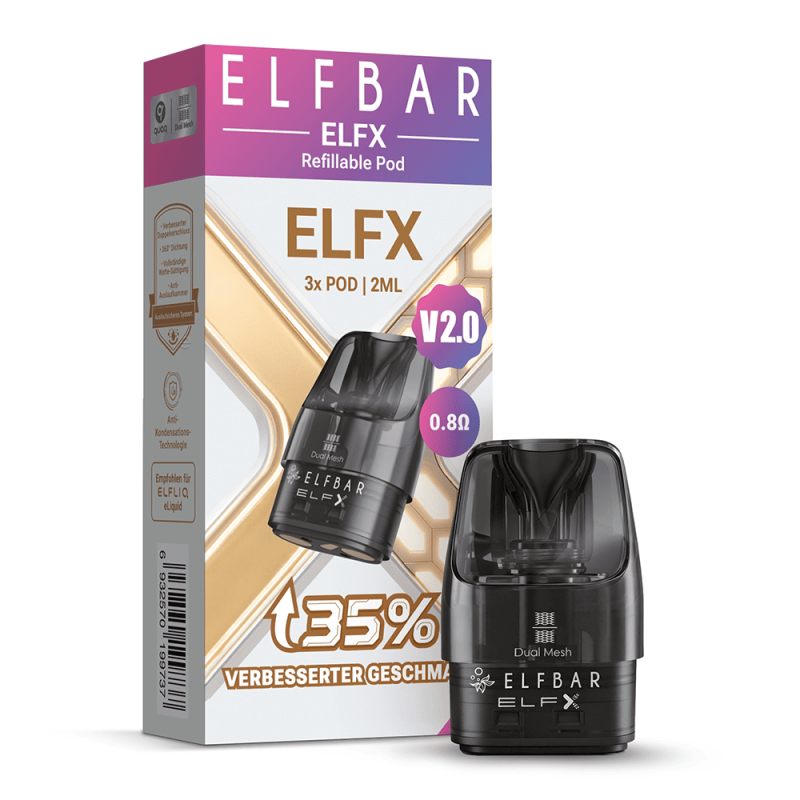 3x Elfbar ELFX V2.0 2ml Pod (ELFX, Mini, Pro)