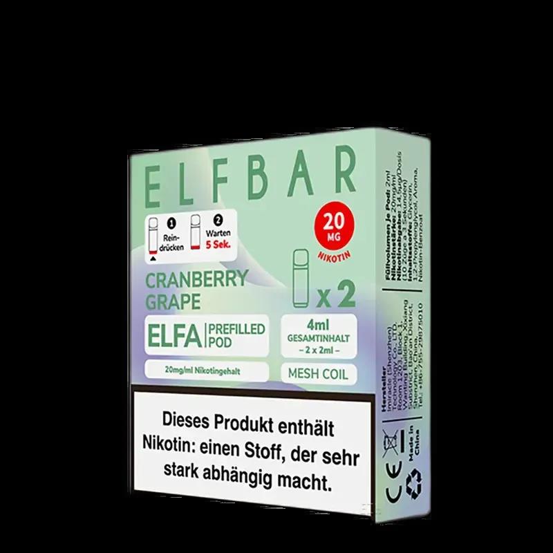 2x Elfbar Elfa Einweg Pod - Cranberry Grape - 20mg Nikotinsalz 2ml