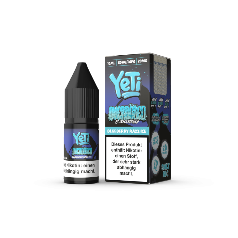 Yeti Nikotinsalz - Blueberry Razz Ice - Overdosed 10ml Liquid