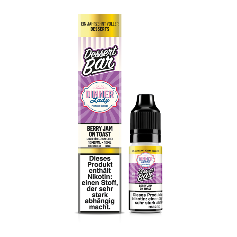 Dinner Lady Dessert Bar Nikotinsalz - Berry Jam on Toast - 50/50 10ml Liquid 10mg