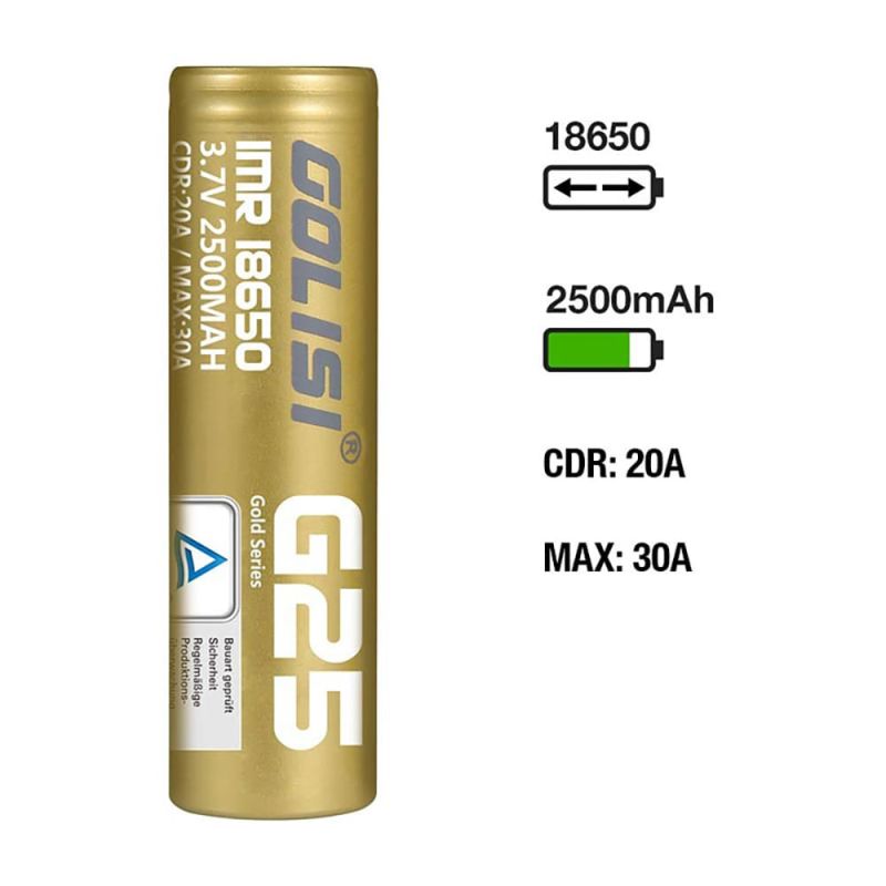 Golisi G22 Akku 18650 20A 2500 mAh