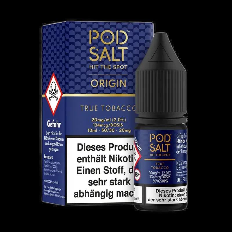 Pod Salt Origin Nikotinsalz - True Tobacco - 10ml Liquid 20mg