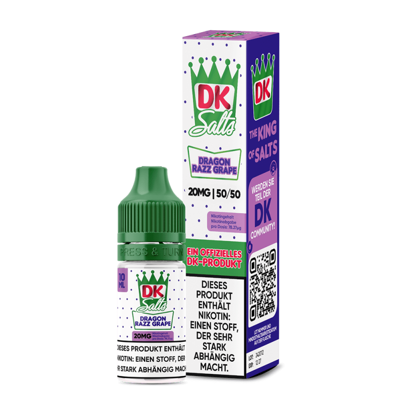 DK Salts Nikotinsalz - Dragon Razz Grape - Liquid 20mg 10ml