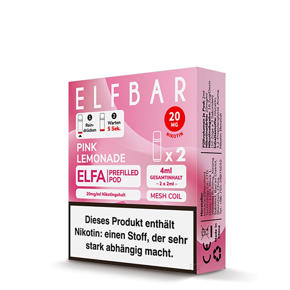 Elfbar ELFA Pods – Pink Lemonade – 20mg – 2ml (2 Stück)