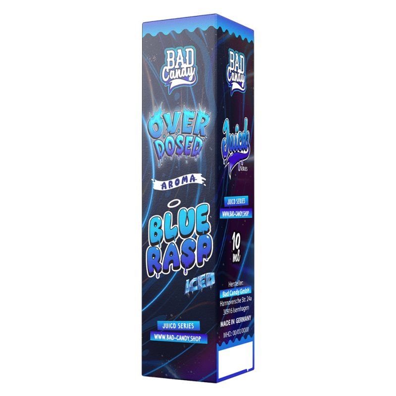 Bad Candy Longfill - Blue Rasp Iced - Overdosed 10ml Aroma in 60 ml Flasche