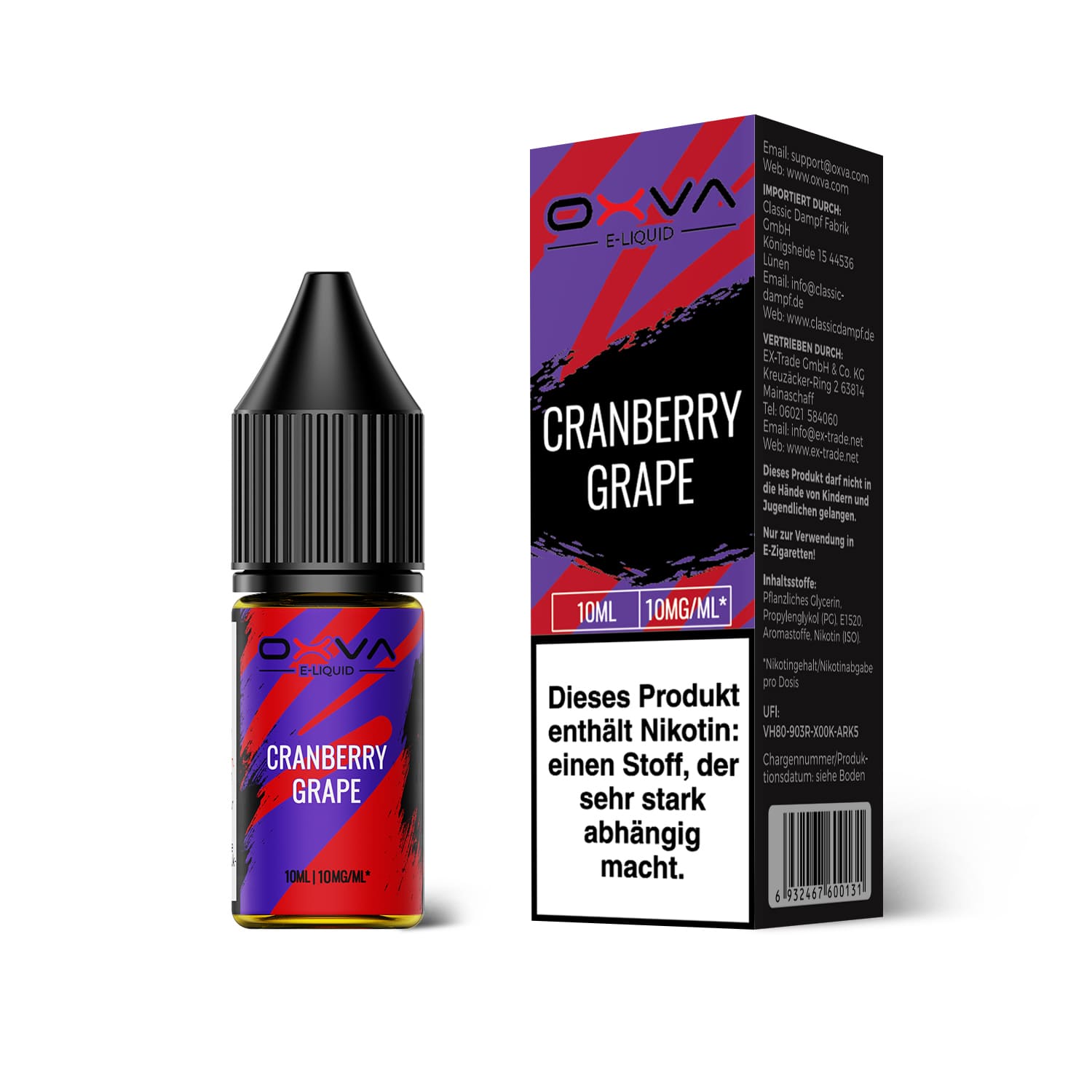 OXVA E-Liquid Nikotinsalz - Cranberry Grape - 10ml Liquid