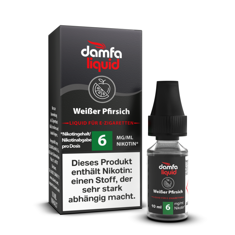 damfaliquid Weißer Pfirsich V2 6mg 10ml