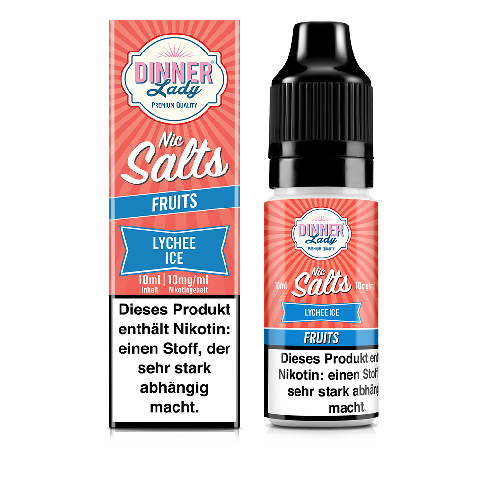 Dinner Lady Nikotinsalz - Lychee Ice - 50/50 10ml Liquid 10mg