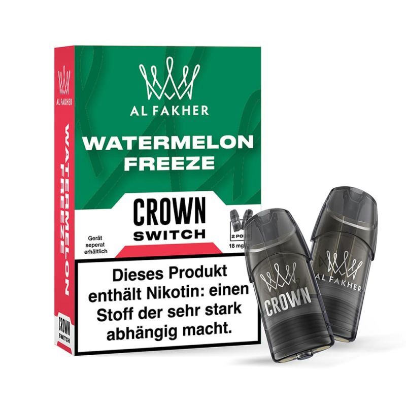 2x Al Fakher Crown Switch Pod - Watermelon Freeze - 18mg Nikotinsalz 2ml