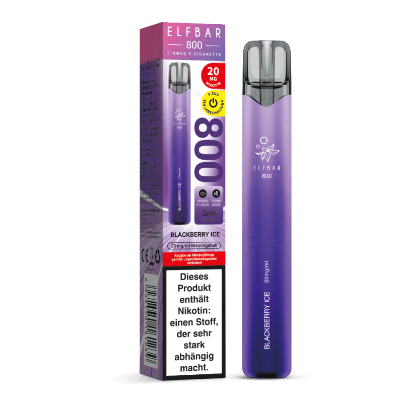 Elfbar 800 Einweg E-Zigarette - Blackberry Ice - 20mg