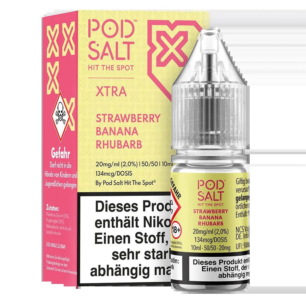 Pod Salt Xtra Nikotinsalz - Strawberry Banana Rhubarb - Liquid 20mg 10ml
