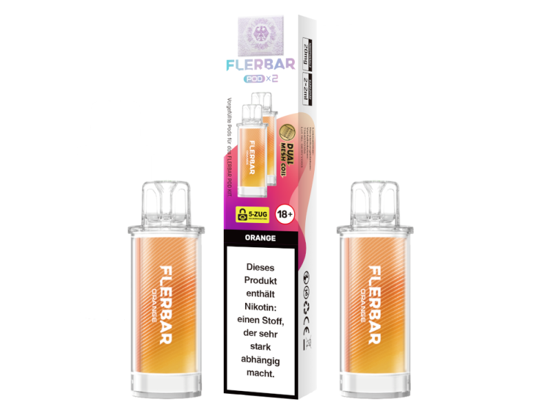 Flerbar Pod (2 Stk.) Orange 20mg