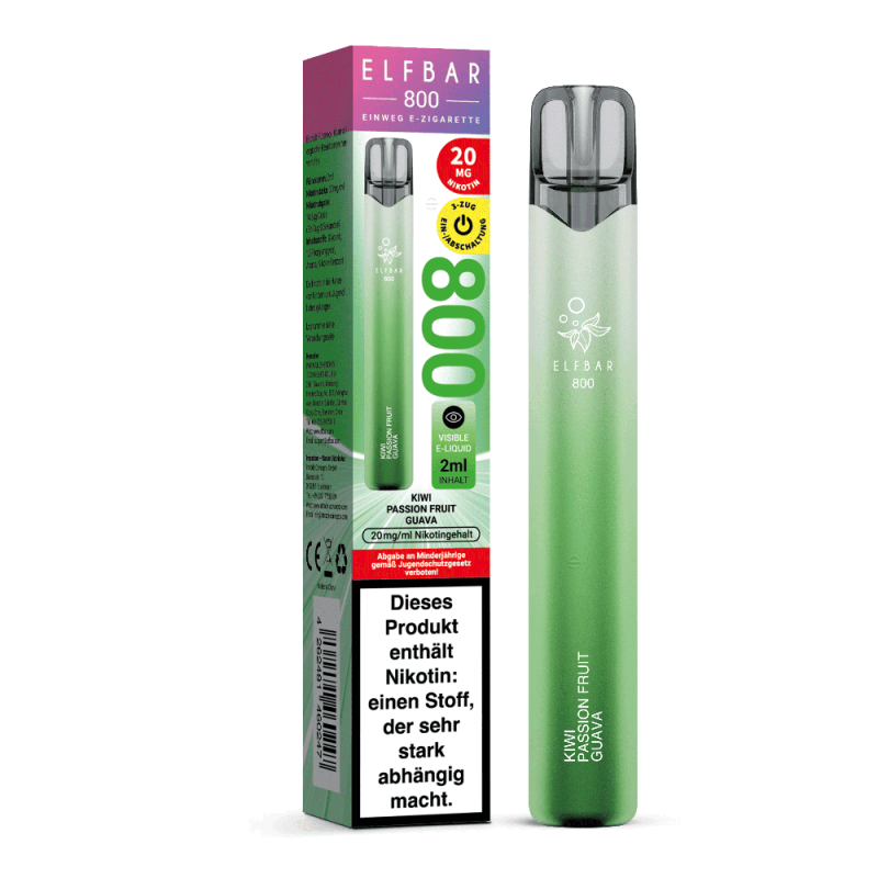Elfbar 800 Einweg E-Zigarette - Kiwi Passion Fruit Guava - 20mg