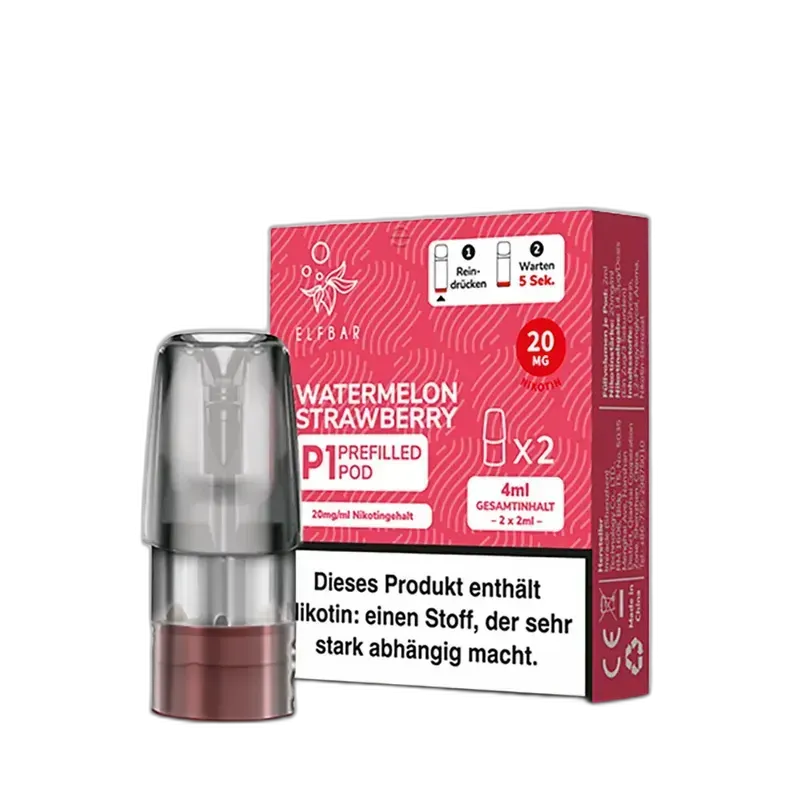 Elfbar Mate 500 P1 Pods – Watermelon Strawberry – 20mg – 2ml (2 Stück)