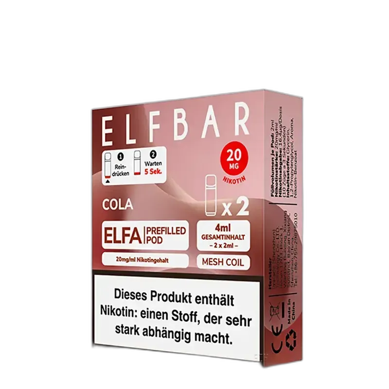 2x Elfbar Elfa Einweg Pod - Cola - 20mg Nikotinsalz 2ml
