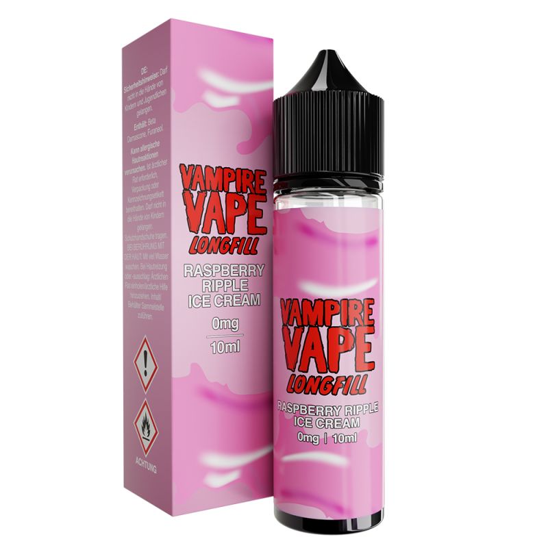 Vampire Vape Longfill - Raspberry Ripple Ice Cream - 10ml Aroma in 60ml Flasche