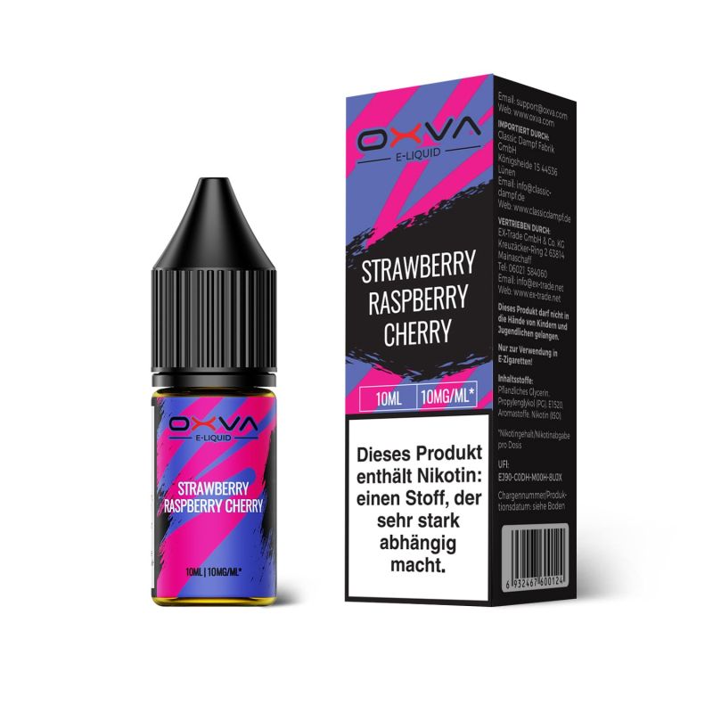 OXVA E-Liquid Nikotinsalz - Strawberry Raspberry Cherry - 10ml Liquid