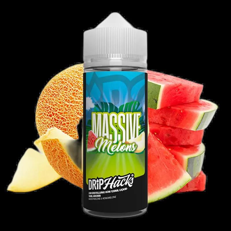 Drip Hacks Longfill - Massive Melons - 10ml Aroma in 120ml Flasche
