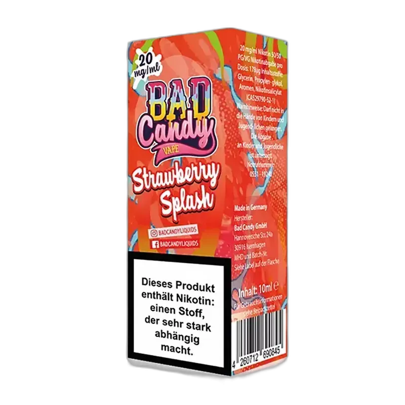 Bad Candy Nikotinsalz - Strawberry Splash - 10ml Liquid