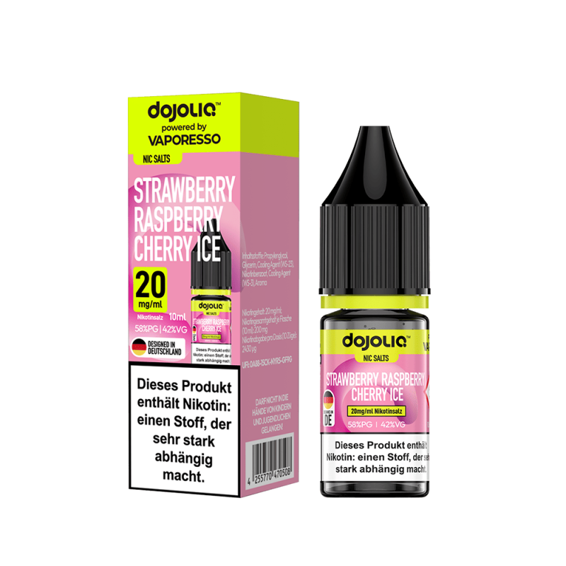 Dojoliq Nikotinsalz - Strawberry Raspberry Cherry Ice - 10ml Liquid 20mg