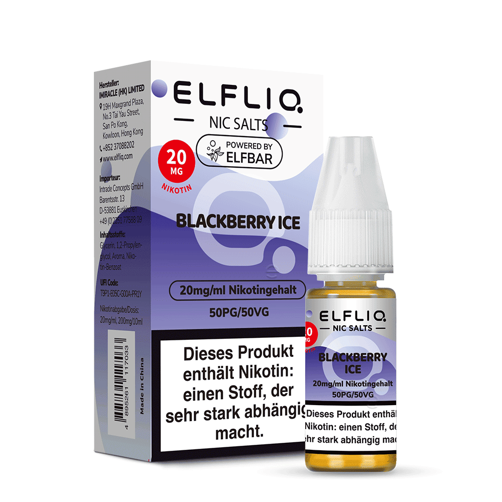 Elfliq by Elfbar Nikotinsalz - Blackberry Ice - Liquid 10ml 20mg