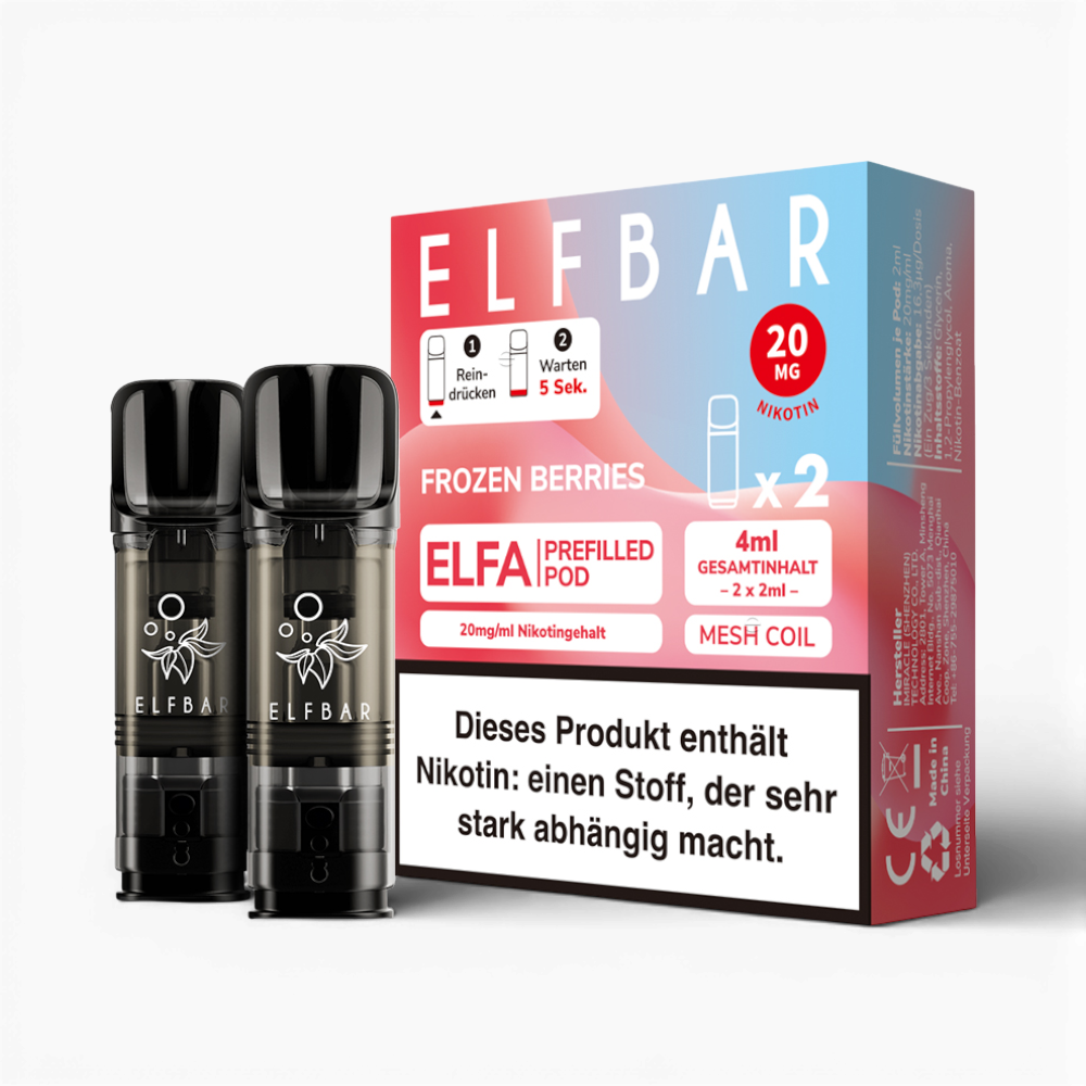 2x Elfbar Elfa Einweg Pod - Frozen Berries - 20mg Nikotinsalz 2ml