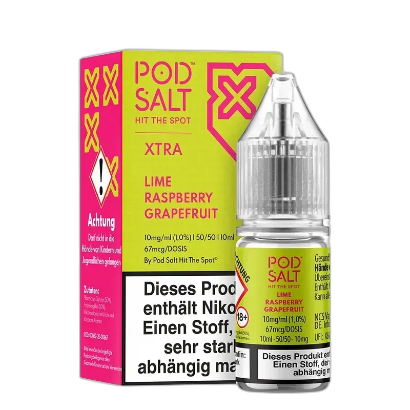 Pod Salt Xtra Nikotinsalz - Lime Grapefruit Raspberry - 10ml Liquid 10mg