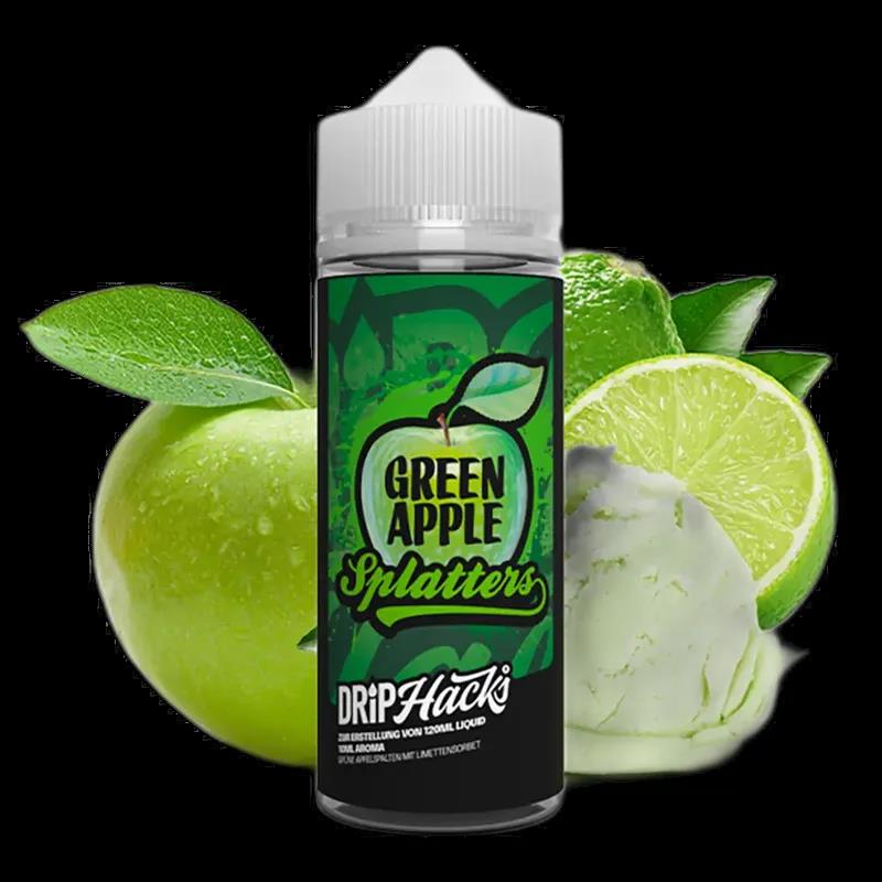 Drip Hacks Longfill - Green Apple Splatters - 10ml Aroma in 120ml Flasche