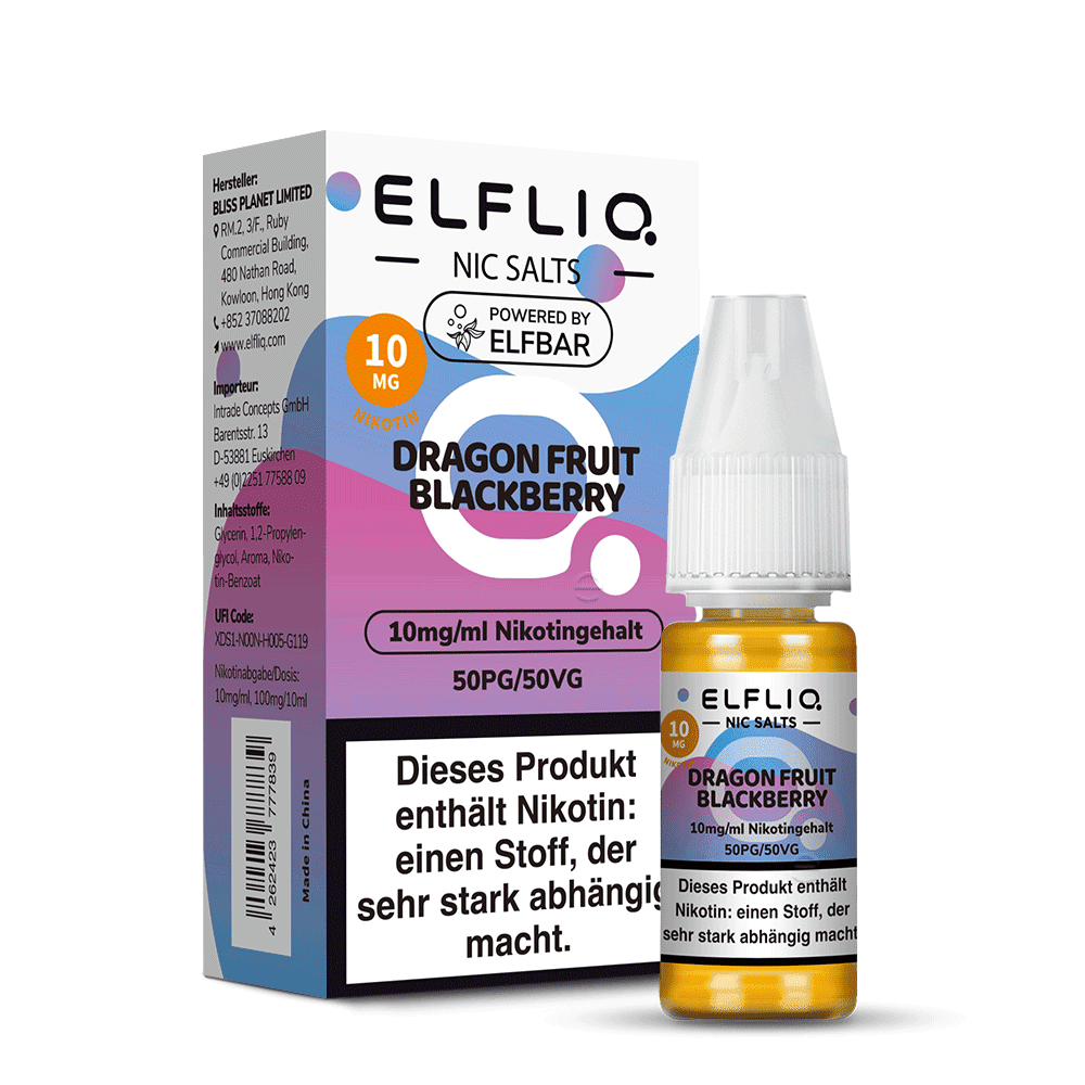 Elfliq by Elfbar Nikotinsalz - Dragon Fruit Blackberry - Liquid 10ml, nic salts, dragon fruit, blackberry