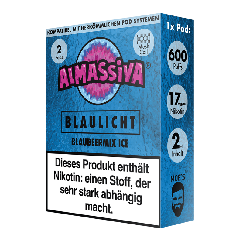 2x Almassiva Einweg Pod - Blaulicht - 17mg 2ml