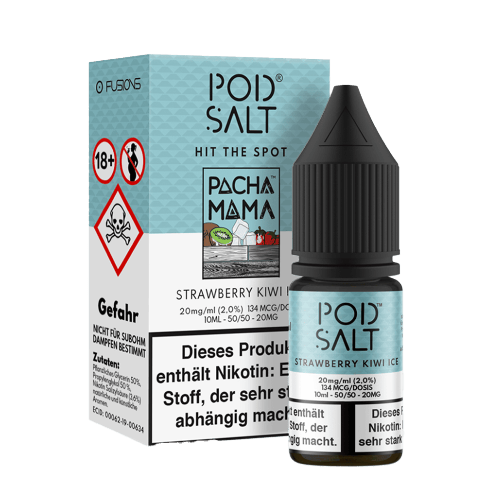 Pod Salt Fusion - Strawberry Kiwi Ice - 10ml Liquid Nikotinsalz 20mg