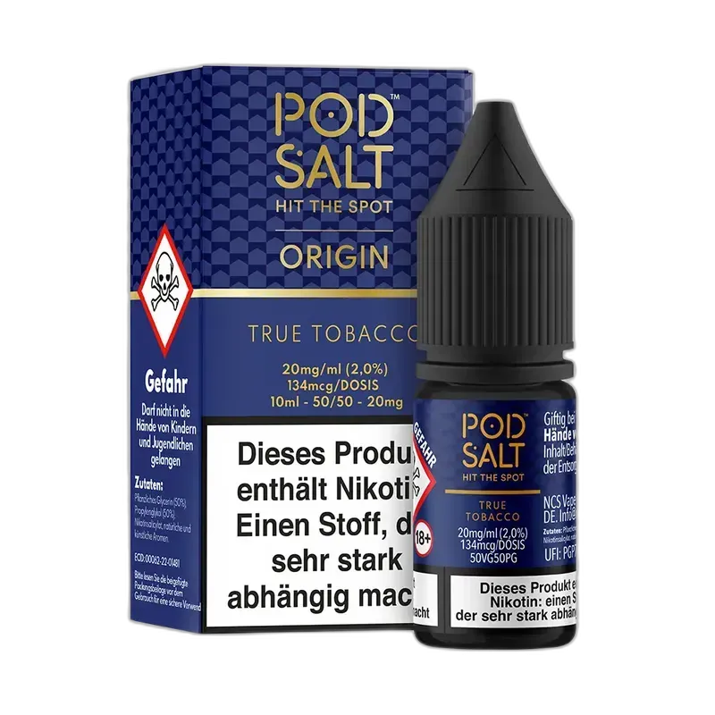 Pod Salt Origin Nikotinsalz - True Tobacco - 10ml Liquid 20mg