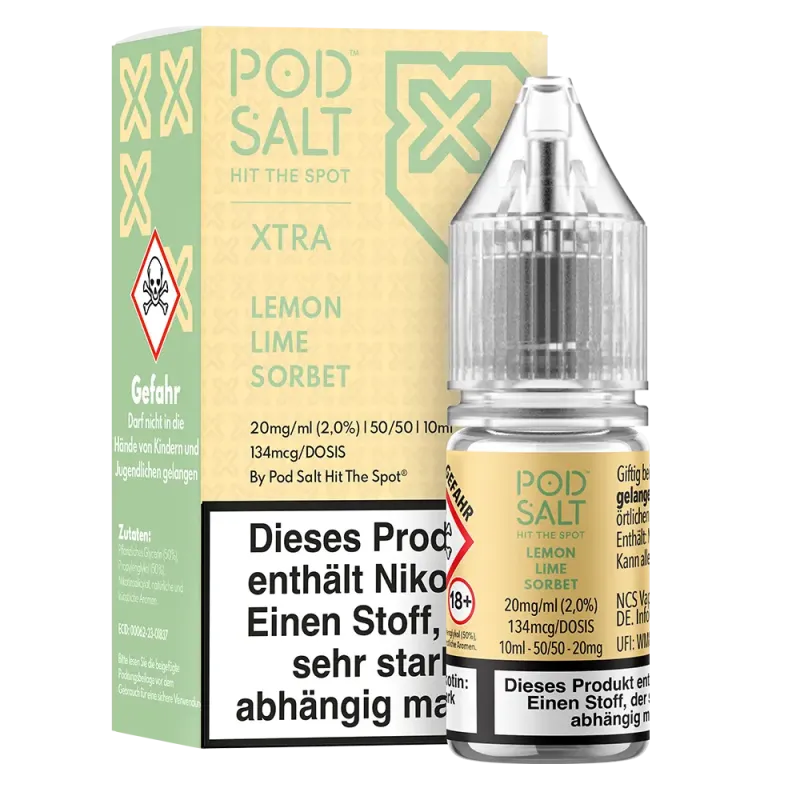 Pod Salt Xtra Nikotinsalz - Lemon Lime Sorbet - Liquid 20mg 10ml