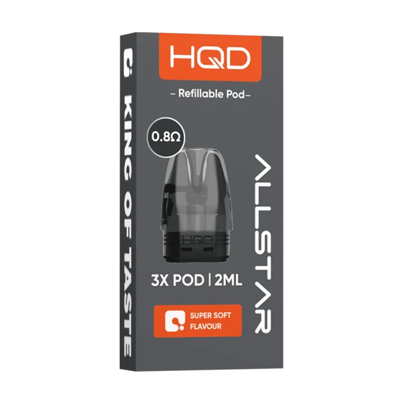 3x HQD Allstar Lite Refillable Pod 0,8 Ohm 2ml