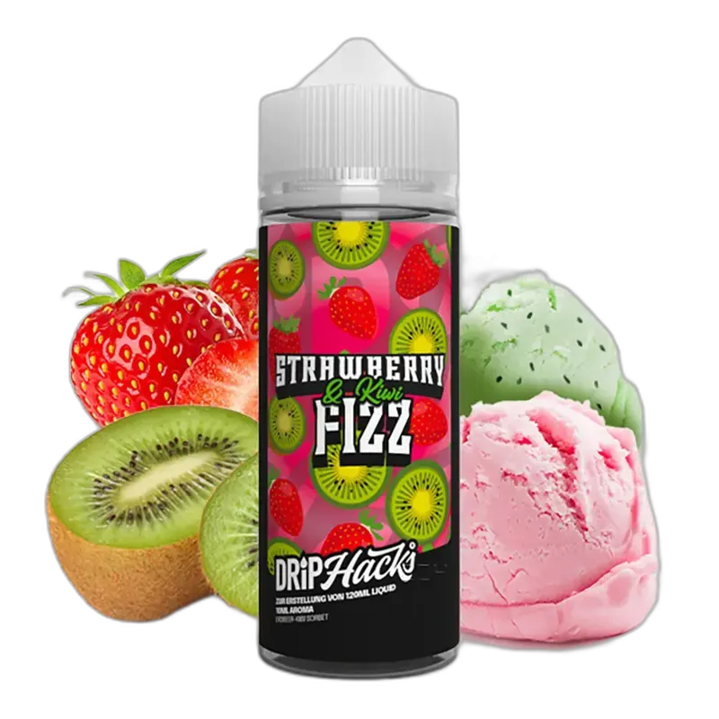 Drip Hacks Longfill - Strawberry Kiwi Fizz - 10ml Aroma in 120ml Flasche