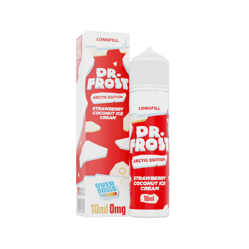 Dr. Frost Longfill - Strawberry Coconut Ice Cream - Overdosed 10ml Aroma in 60ml Flasche