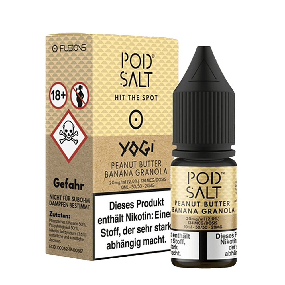 Pod Salt Fusion - Peanut Butter Banana Granola - 10ml Liquid Nikotinsalz 20mg