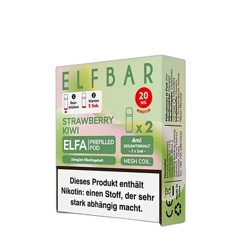 Elfbar ELFA Pods – Strawberry Kiwi – 20mg – 2ml (2 Stück)