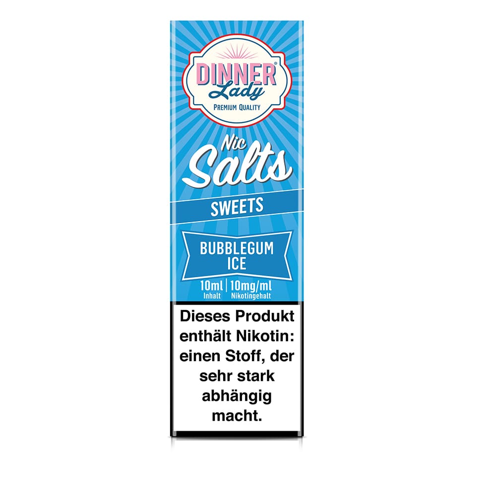 Dinner Lady Sweets Nikotinsalz - Bubblegum Ice - 50/50 10ml Liquid 10mg