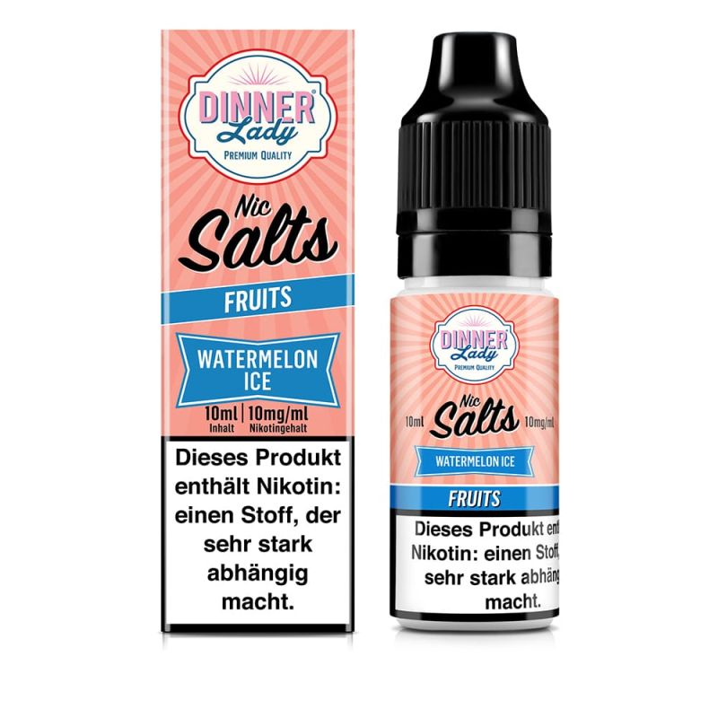 Dinner Lady Fruits Nikotinsalz - Watermelon Ice - 50/50 10ml Liquid