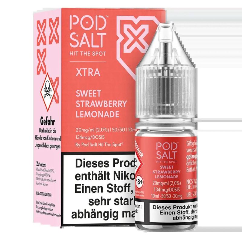 Pod Salt Xtra Nikotinsalz - Sweet Strawberry Lemonade - Liquid 20mg 10ml