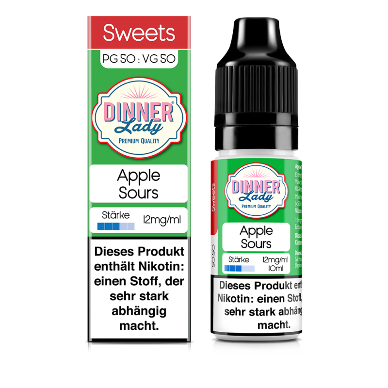 Dinner Lady Sweets Liquid - Apple Sours - 50/50 10ml