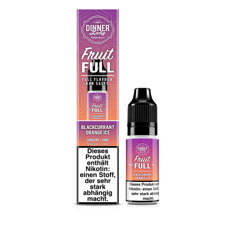 Dinner Lady Fruit Full Nikotinsalz - Blackcurrant Orange Ice - 10ml Liquid 20mg