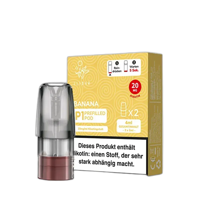 2x Elfbar Mate 500 Einweg P1 Pod - Banana - 20mg Nikotinsalz 2ml