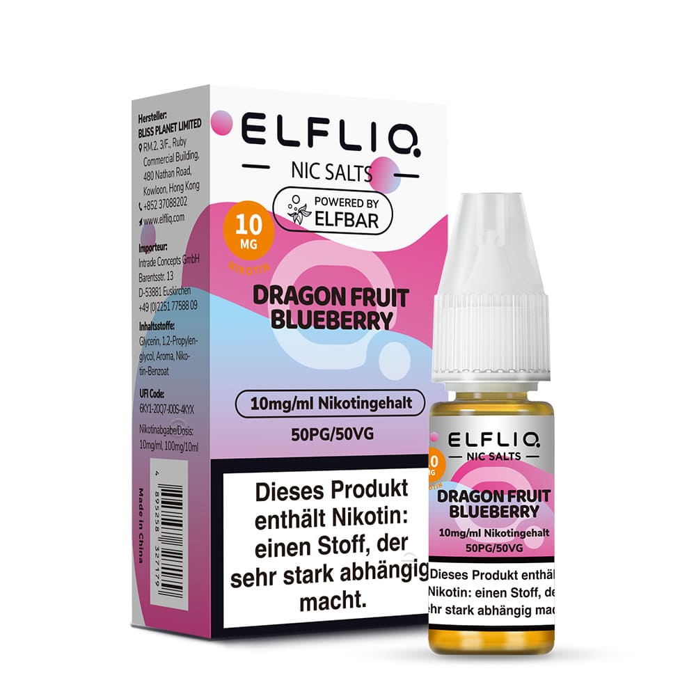 Elfliq by Elfbar Nikotinsalz - Dragon Fruit Blueberry - Liquid 10ml 10mg
