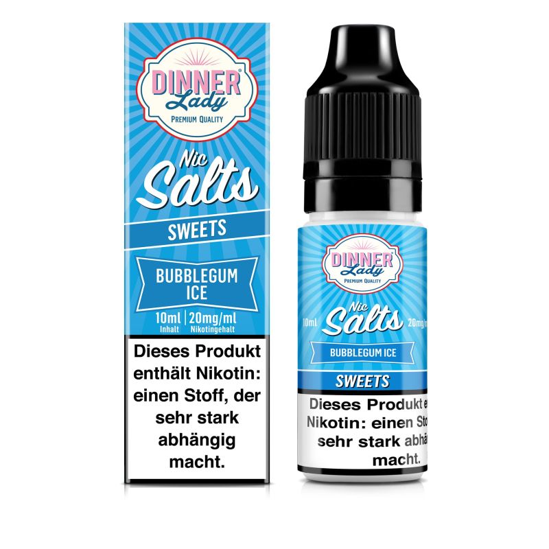 Dinner Lady Sweets Nikotinsalz - Bubblegum Ice - 50/50 10ml Liquid 20mg