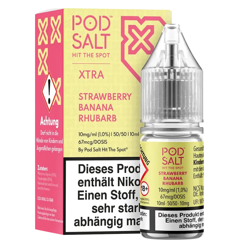 Pod Salt Xtra Nikotinsalz - Strawberry Banana Rhubarb - Liquid 10ml
