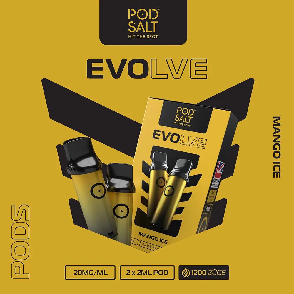2x Pod Salt Evolve Einweg Pod - Mango Ice - 20mg Nikotinsalz 2ml