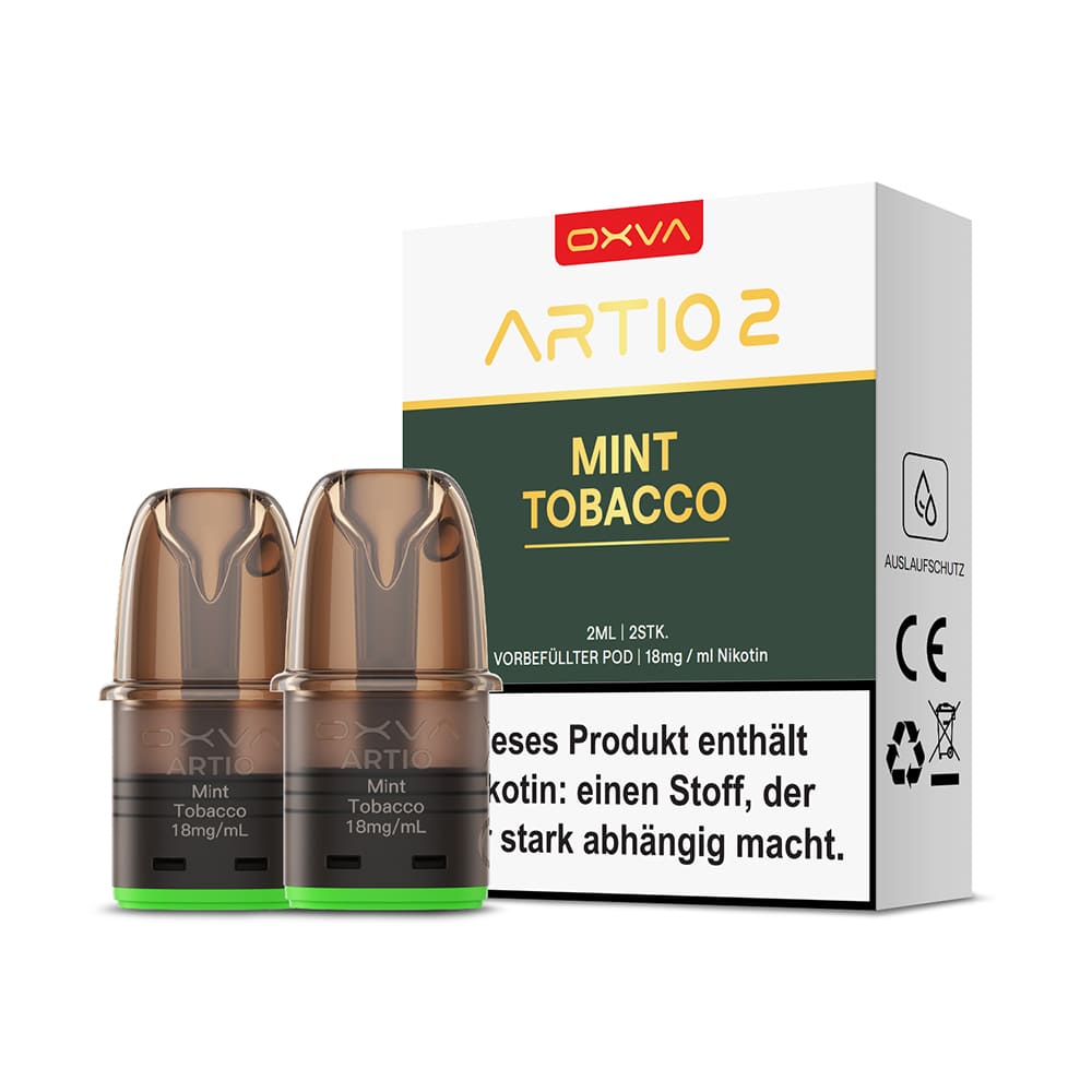 Oxva ARTIO 2 Pods – Mint Tobacco – 2ml (2 Stück) 18mg