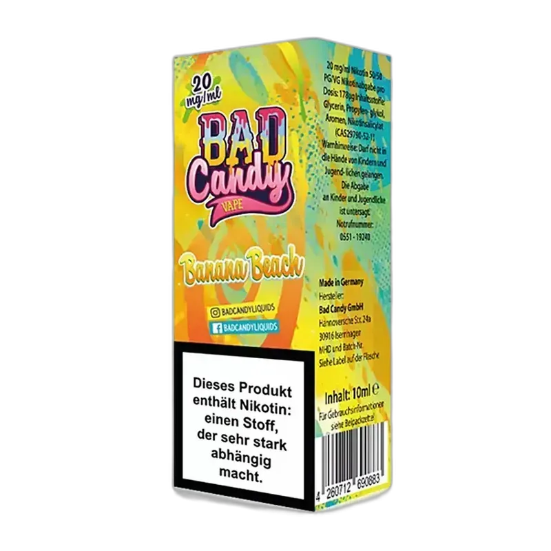 Bad Candy Nikotinsalz - Banana Beach - 10ml Liquid